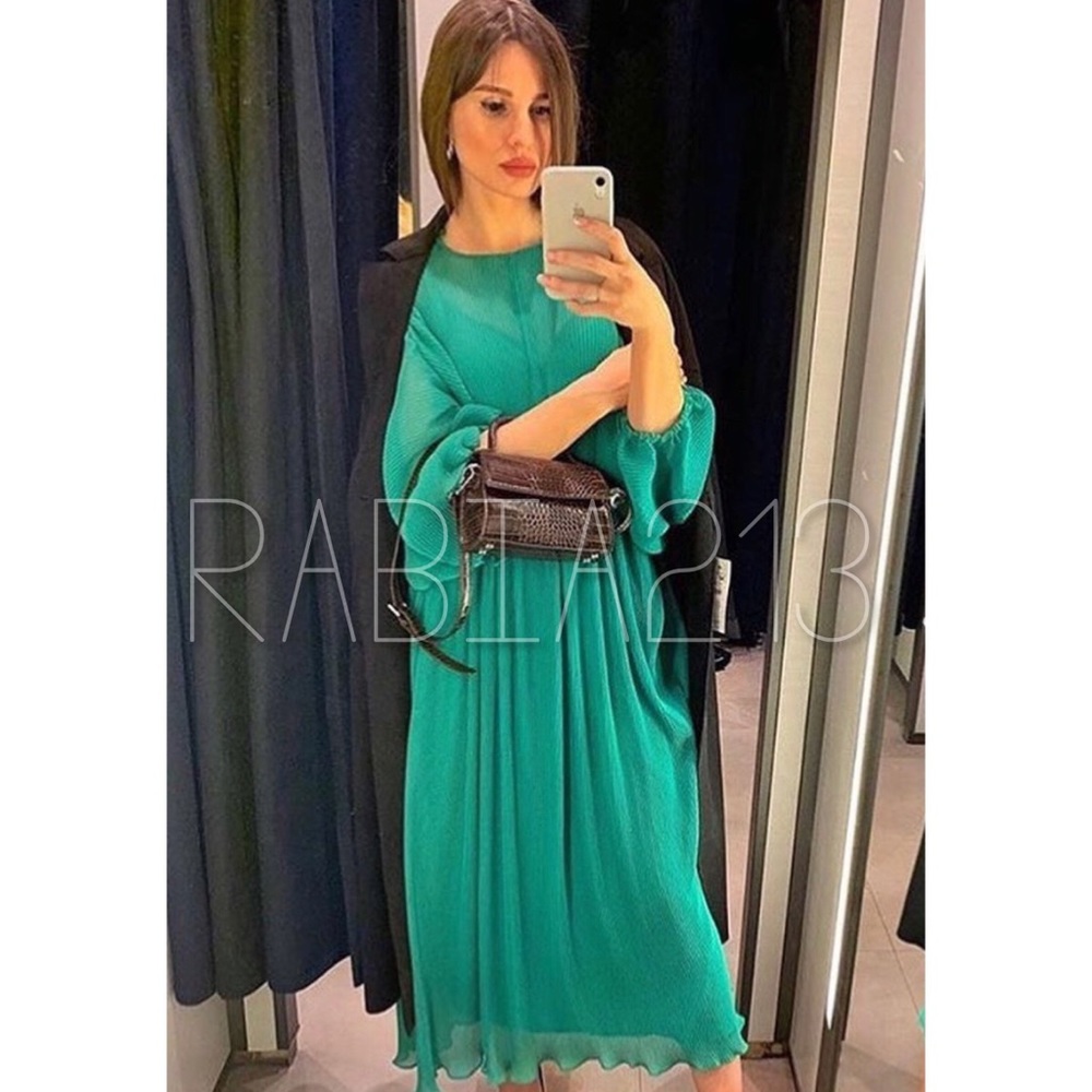 ZARA PLEATED DRESS - Picture 7 of 16